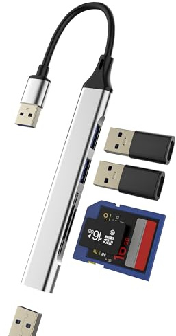Lector de tarjetas SD USB Hub Adaptador OTG 3.0 Micro SD Memory Stick Tarjeta Lector de Tarjetas a Puerto PC Alargador Cable Docking Station Lector Tarjeta de Memoria Ordenador Portátil Tarjetas