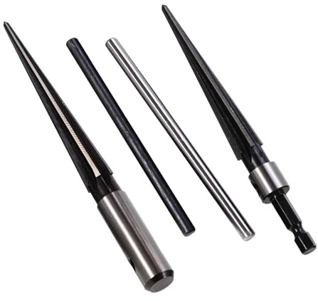 Uonlytech Escariador Cónico de Acero Manual 2 Pcs (3-13 Mm) Mango Hexagonal, Cortador de Perforación y Chaflanado para Desbarbado en Madera y Metal, Herramienta de Mano para Color