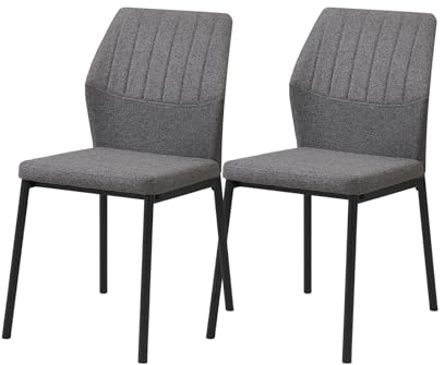 JoyyeSpace Esszimmerstühle 2er Set, Küchenstuhl, Polsterstuhl Stühle, Esszimmer Sitzfläche aus Polyester, für Esszimmer, Wohnzimmer, Schlafzimmer, Dunkelgrau