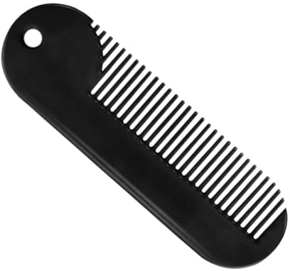 OHPHCALL Bartkamm für Bart und Haarpflege für Männer aus Zinklegierung Tragbarer und Robuster Haarstylingkamm Schwarz im Salon und Unterwegs