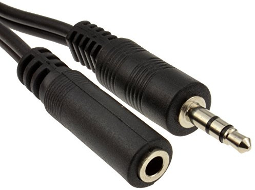 kenable 3.5mm Stereo Jack to Socket Headphone Extension Cable Lead Nickel Plated 5m Black