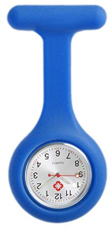 Boolavard Affaire Infirmière de Silicone Docteur Tunique Montre Broche (Bleu Foncé)