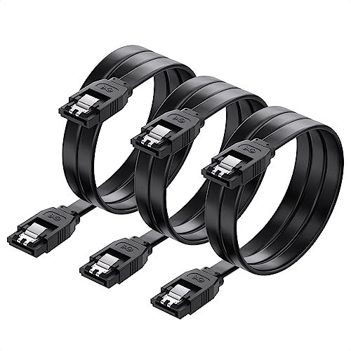 Cable Matters 3er-Pack SATA III 60 cm Sata Kabel 6gb/s (Sata 3 Kabel, SATA-Kabel SSD, sata cable) in Schwarz