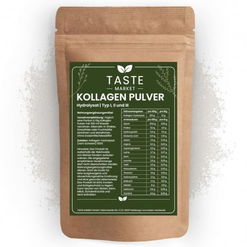 Kollagen Pulver 15 kg | Collagen Hydrolysat ohne Zusätze| geschmacksneutral | Eiweiß Pulver | Peptide Typ 1,2,3 Eiweiss