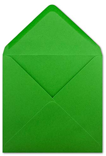 25 Quadratische Briefumschläge Grün - 15,5 x 15,5 cm - 100 g/m² Nassklebung spitze Klappe - aus der Serie Colours-4-you - Glüxx-Agent