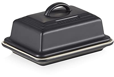 Le Creuset Stoneware Butter Dish, 900 g, 17 x 12.5 x 9 cm, Matte Black, 70837170000000