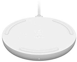 Belkin Base de Carga Inalámbrica de 10 W Boost Charge (Qi, iPhone 14/14 Plus, 13, Pro, Pro Max, Mini y Anteriores, Dispositivos de Samsung, Google y Otros, Adaptador de Corriente No Incluido), Blanco
