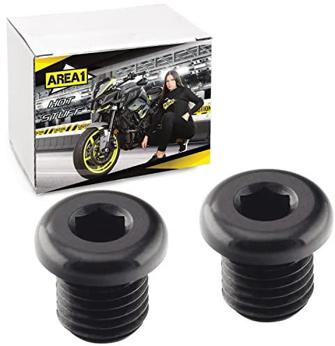 Area1 Motorradspiegel Gewindeabdeckung 1xM10x Rechts- + 1xM10 Linksgewinde, Lenkenendenspiegel Blindstopfen. kompatibel mit MT03 MT07 MT09 MT10 MT125 Tracer XT Tenere FZ6 FZ8 FZ1 XJ6SP WR