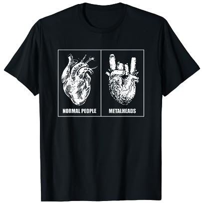 Metal Metalfan Rocker Geschenk Pommesgabel Herz Metalheads T-Shirt