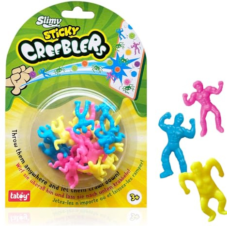 Tatoy Slimy Sticky Creeblers - Super Hero - Original Wandkrabbler, Super Heros und Glow-in-The-Dark Glibber Spinnen, klebrige Fensterläufer, Sensory Antistress Fidget für Kinder (ab 3 Jahre)