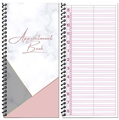 Beauty Stationery Appointment Book - Daily and Weekly Planner with Hard Cover and 70 Undated Pages - Hairdressing and Salon Client Record Organisation Essentials - Spiral Wire, Compact - 21x11cm