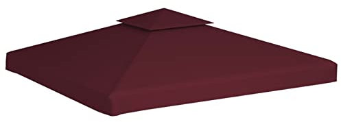 Susany Pavillon-Dachplane mit Kaminabzug Ersatzdach für Pavillon Pavillondach Dachplane Pavillon-Ersatzdach Ersatzbezug 310 g/m² 3x3 m Weinrot