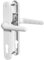 Bwintech 1 Set White UPVC Door Handle Set, 92mm Backset,122mm Screw Hole Distance, 210mm Plate Length Front Door Handles for UPVC Door