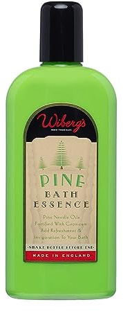 Wiberg's Pine Bath Essence – Additif de bain tonifiant et relaxant aux huiles essentielles d'aiguilles de pin et de capsicum pour apaiser les muscles et relaxer le bain, 250 ml