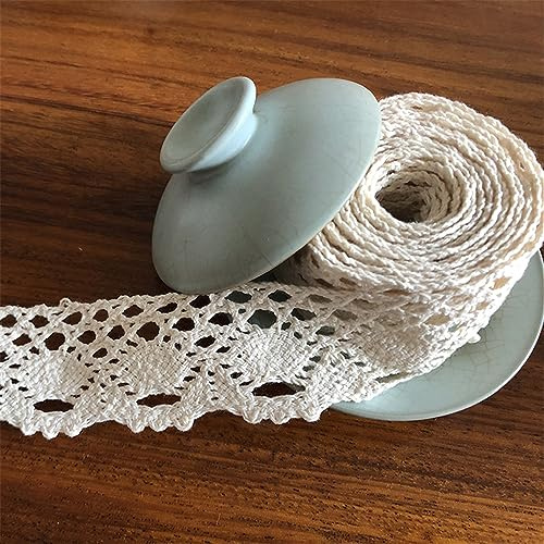 4 cm x 10 M Vintage Spitzenband Baumwollspitze Zierband Spitzenborte (B) | Dekoband, Spitzenbänder und Meterware für Nähen, DIY und Kleidung. Zierspitze, Spitzenbesatz und Stoffborte.