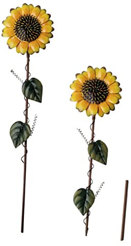 Yardenfun 2stücke Sonnenblumenstangen Aus Metall Für Garten Sonnenblumen-einsteckstäbe Als Gartendekoration Pflanzenornamente Für Blumenbeete Und Töpfe Wetterfest Und Langlebig