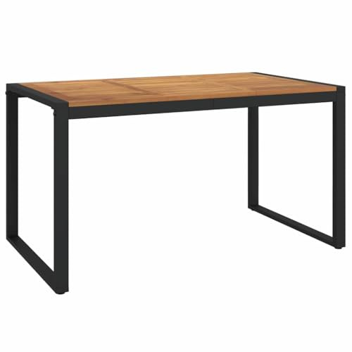 vidaXL Table de Jardin et Pieds en Forme de U 140x80x75 cm Bois Acacia, Table d'extérieur, mobilier de Jardin, Meubles de Patio, Table de Patio