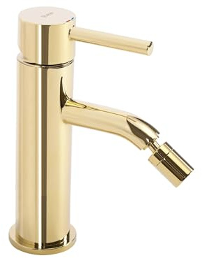 Rea Robinet de bidet Lungo Gold Mitigeur monocommande en Laiton pour WC Toilette Salle de Bain (Or)