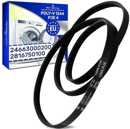 Courroie Machine a Laver Poly-V 1244 PJE 4 avec le Code Original 2816750100 24663000200 pour Beko - MADE IN EU - Garantie de 10 Ans - MONTERAL