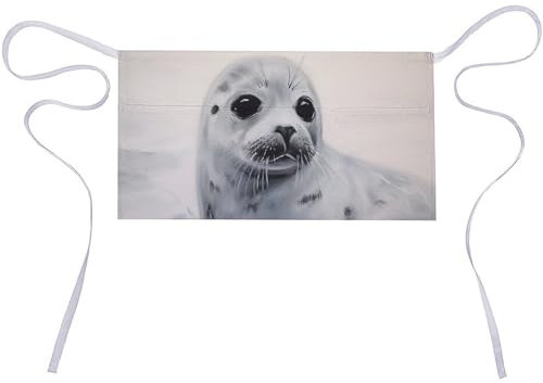 GFLFMXZW Harfen-Siegel-Malschürzen mit Tasche, verstellbar, wasserdicht, Lätzchen, Kochschürze, Küchenschürze für Damen und Herren, Stil, 30 x 60 cm, Stil:, 30x60cm