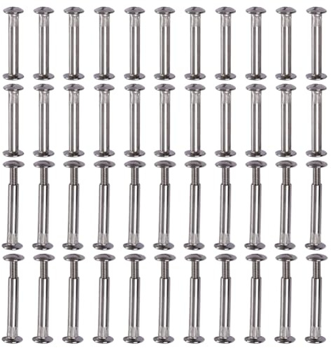 50 Pcs Furniture Joint Connector Bolts Furniture Screw Connectors Joint Sleeve Cap Nuts Cabinet Connecting Screw Binding Post Screws Belt Buckle Binding Bolts for Wood Cupboard Bed