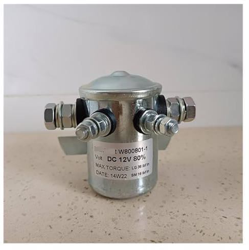HUAYONGSS contacteurs c.c. pour véhicules W800801 W800801-2 12V 24V Pompe Contacteur Ascenseur Solénoïde Relais, Gerbeur Transpalette Pièces Tracteur Wagon Camping Accessoires(W800801 12V)
