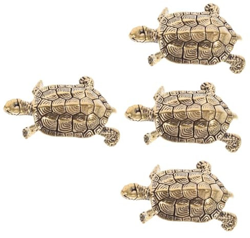 Amosfun Feng Shui Brass 4 Stück Schildkröten Desktop Dekoration Langlebigkeits Schildkröten Skulptur Ornament Langlebigkeits Schildkröten Dekoration Tierschildkröte Outdoor Schildkröten Dekoration