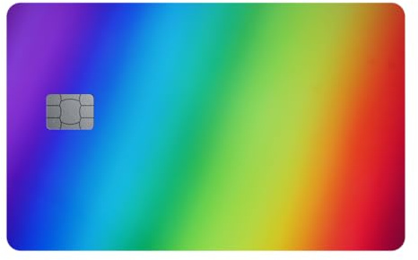 WORKIRAN Regenbogen Kreditkarten Aufkleber | Transport, Debitkarte, Kreditkarte | Abdeckung & Personalisierung von Bankkarten | Blasenfrei, schlank, wasserdicht