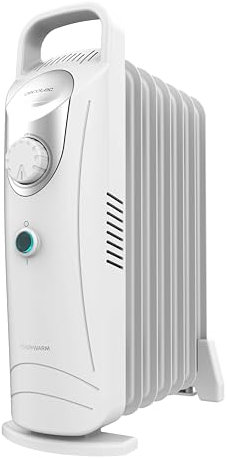 Cecotec Radiatore Ad Olio 7 Moduli Readywarm 700 Space White. 800W, Riscalda Fino A 12M². Tecnologia Warmspace, Protezione Surriscaldamento, Facile Trasporto Con Easygo. Ideale Per Piccoli Ambienti.