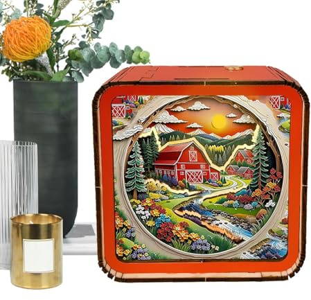 Luce notturna puzzle in legno, lampade da tavolo in legno per camera da letto, lampada da tavolo ricaricabile con 3 colori, giocattoli sensoriali portatili, lampada da tavolo regolabile per camera da