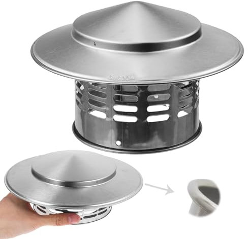 Cappellino Per Camino 11 Cm 16 Cm 20 Cm 25 Cm 30 Cm Comignolo Verticale Per Tetto In Acciaio Inox 304, Comignolo Cappello Per Stufe A Legna O Pellet Caldaie, Tappo Antipioggia(16 cm-6.3 in)