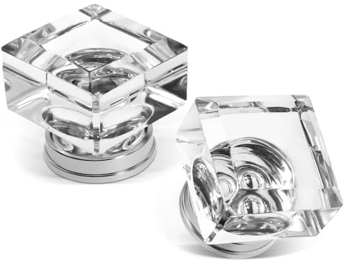 HOUDERCO 2pezzi Pomelli Trasparenti Cristallo Per Armadi Design Elegante e Resistente Accessori Per Mobili Da Camera e Cucina