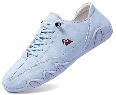 Zapatos descalzos para hombre y mujer, ergonómicos, impermeables, para aliviar el dolor, de piel, sin cordones, ligeros, de verano, A azul., 38 EU