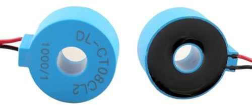 SPABOY Transformador de Corriente de Fase Cero Mirco, Tipo de Cable, 1A/0,5mA, 1A/1mA, Transformador de Corriente Residual toroidal monofásico, CA CT(DL-CT08CL10 1A 0.5mA)