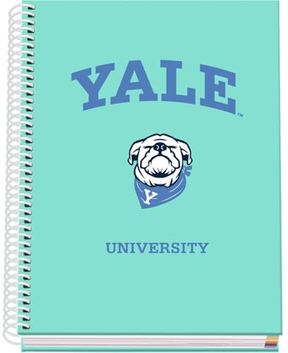 DOHE - Cuaderno A5 Cuadriculado - 100 Hojas Grosor 90 gr/m², Tamaño 16,2x21 cm, Tapa Dura, Cierre Anillas, Cuadrícula 5 mm, Material Escolar - Yale University Dog