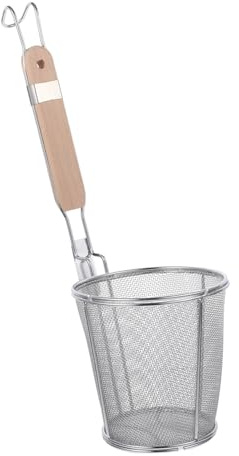 Cabilock 1pc Stainless Steel Noodle Strainer with Handle Practical Mesh Colander for Filtering Noodles Fried Foods Soups Easy to Use Store Kitchen Tool