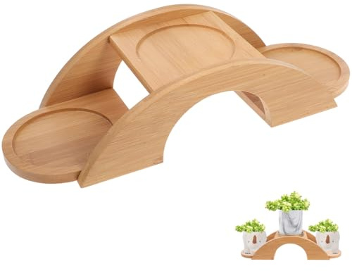 Abaodam Creative Arch Bridge - Estante de madera para macetas de suculentas, soporte duradero para flores de cactus, exhibición versátil