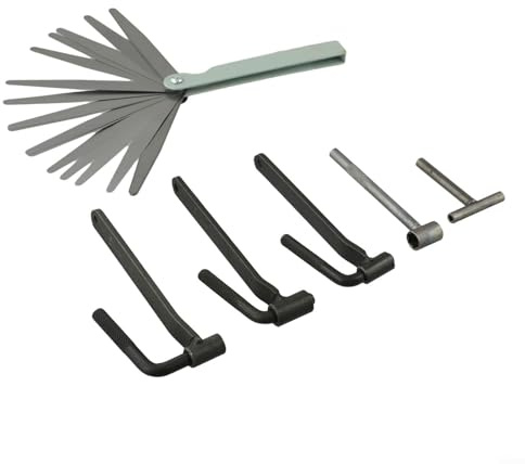 Set di utensili per valvola motore moto con 6 componenti per la regolazione della valvola, comprese chiavi e spessimetro
