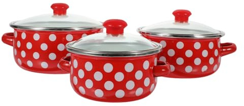 MOLUCKFU Olla de Barro Esmaltada con Asa Doble, para Sopa y Estofados, Fondo Plano y Calentamiento Uniforme, Adecuada para Cocina
