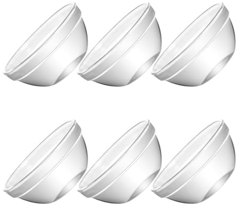 Angoily Juego de 6 Cuencos Grandes de Vidrio Transparente Resistentes al Calor para Postres Gelatina y Aperitivos Tazones Apilables para Microondas y Refrigerador Adecuado para Servir