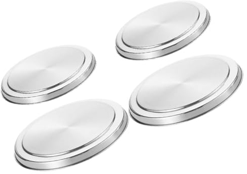 Zerodeko Couvercles de Brûleurs en Acier Inoxydable Argentés pour Cuisinière à Gaz et Électrique, Lot de 4 Pièces Ronds, Protection et Esthétique Moderne Cuisine