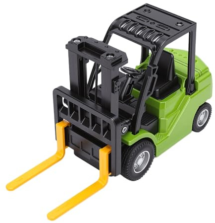 Eminchu Carrello Elevatore RC 1/64, Costruzione in Plastica in Lega App Programmabile per Smartphone Mini Carrelli Elevatori Telecomando Rotazione a 360° Guida Multidirezionale Carrello (YELLOW)