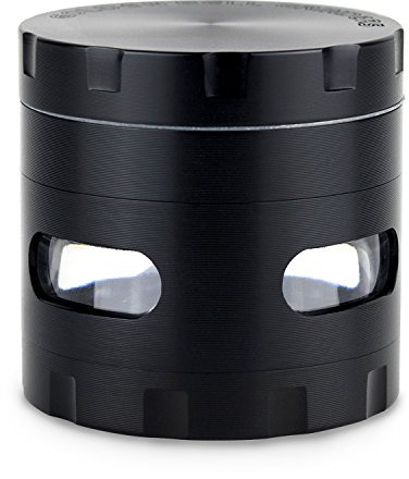Grinder, LIHAO 4-part 5.5cm Grinder Moulin à Herbes Moulin à épicé en Alliage de Zinc (Noir)
