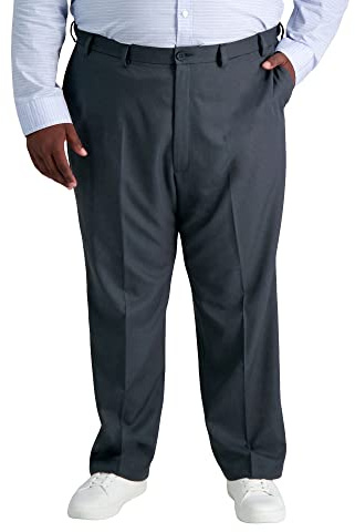 Haggar Men's Big & Tall Classic Fit Cool 18 Pro Golf Pant Charcoal
