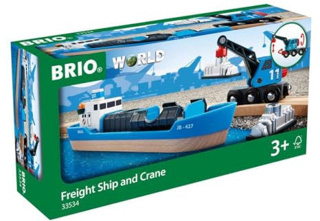 BRIO World - Containerschiff mit Kranwagen