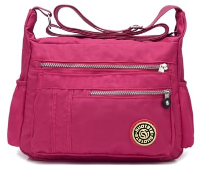 NICOLE&DORIS Mode Femmes Sac d'épaule Sac Messenger Sac bandoulière Imperméable Nylon Rose