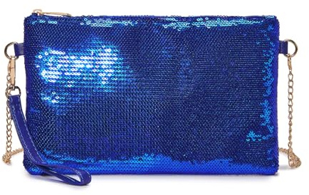 Miss Lulu Clutches Damen Kleine Kettentasche Damen Brieftaschen Umhängetasche Clutches Schultertasche Party Pailletten Synthetische