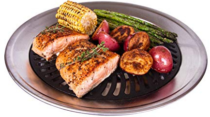 Kitchen + Home Stove Top Smokeless Grill, Indoor/Outdoor BBQ Grill Pan with Double Coated Non-Stick Surface and Burner Liners