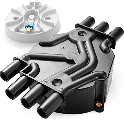 Bravex Ignition Distributor Cap and Rotor Kit fits Chevy Express 1500 GMC Jimmy Olds 96-07 4.3L V6 D328A 10452458 DR475 Brass Terminals