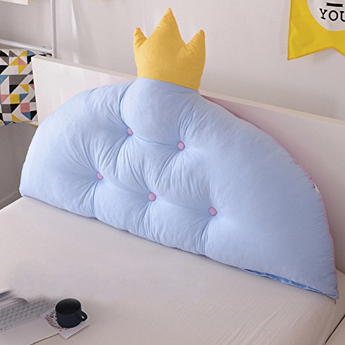 Almohadas De Lectura Crown Princess Room - Respaldo De Cama - Almohadón Suave Para El Cabecero Con Funda De Algodón 100% Extraíble Y Lavable,Blue+Purple-100 * 80cm